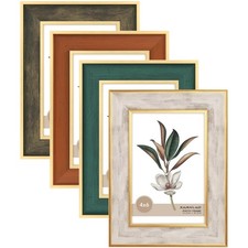 4 Pack Picture Frames Farmhouse Rustic Picture Frame Sets with Distressed Woo...