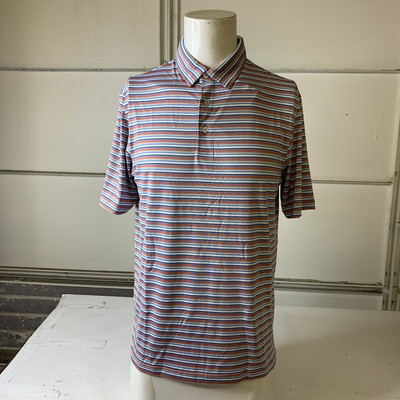 SOUTHERN SHIRT Tybee Stripe Polo Shirt Men's Size M Red Herring