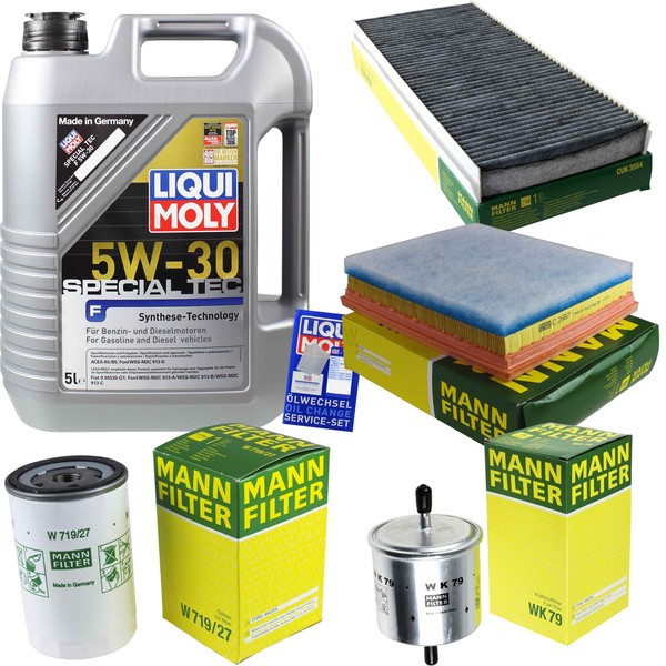 Mann Inspektionspaket 5L Liqui Moly 5W-30 FüR Ford KA 1.3I 1.6I Street-image