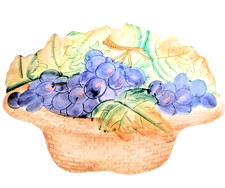 Leonardo Italy Trivet Grape Clusters Basket Ceramic Wall Hanging