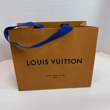 LOUIS VUITTON 8.5  x 7  X 4.5" Authentic Paper Gift Bag Small Tote Orange READ