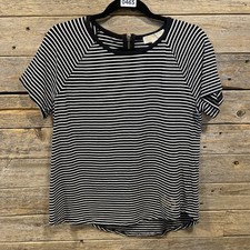 Michael Michael Kors Women’s Size Large Short Sleeve Shirt Striped Glitter Logo