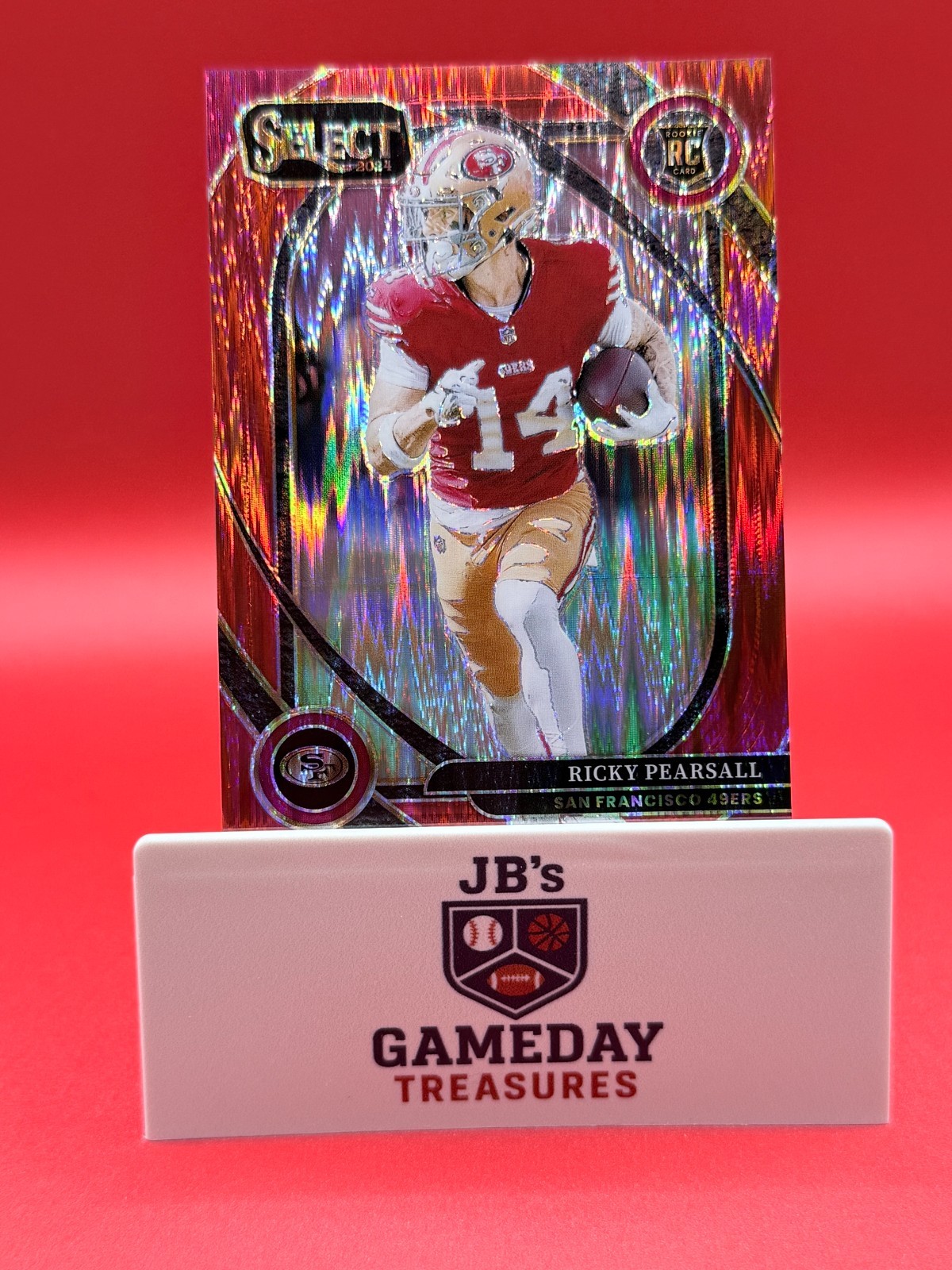 2024 Panini Select - Club Level Ricky Pearsall #285 Red Shock Prizm /249 (RC)