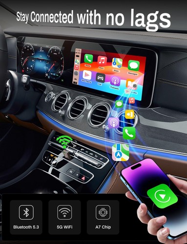 2-in-1 Wireless CarPlay Adapter Support Apple CarPlay & Android Auto, Mini Bl... - Picture 5 of 7