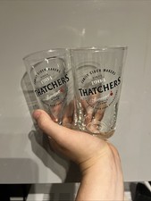 Thatchers Half Pint Glasses 2pc CE Certified Set Man Cave Home Bar Pub