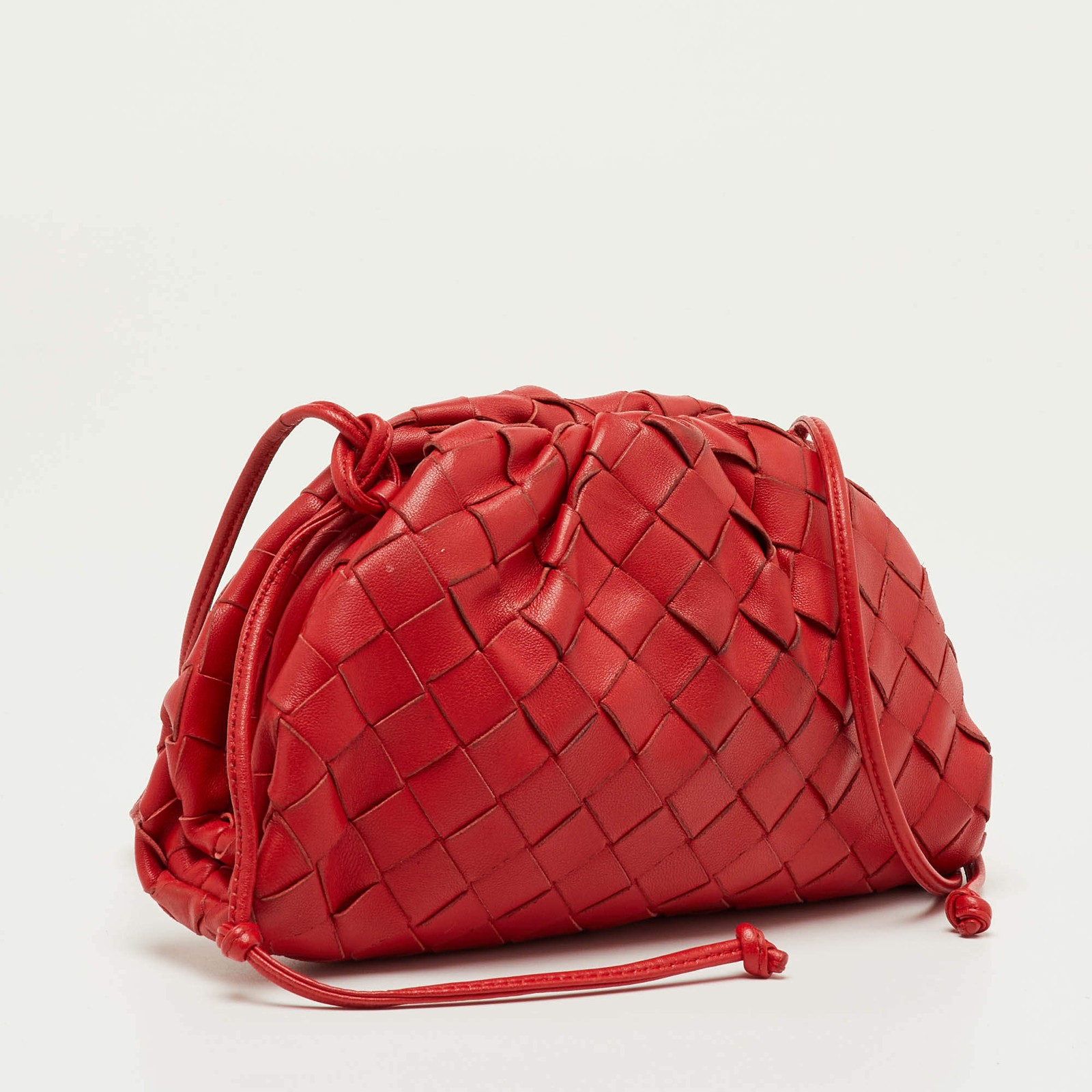 Bottega Veneta Red Intrecciato leather Mini The Pouch Bag thumbnail 3
