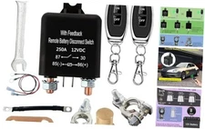 with Feedback Remote Battery Disconnect Switch,Car Battery Cut Off 12V/250A