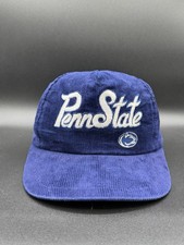 Vintage 1990s Penn State Corduroy College Classics SnapBack Hat Trucker Football