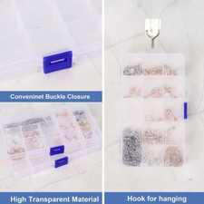 6 P Clear Jewelry Box Plastic Bead Storage Craft Container Earrings Organizer /