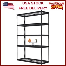 ✅5 Tier Shelving Unit for Garage Organization-Heavy Duty Industrial Wire Shelvin