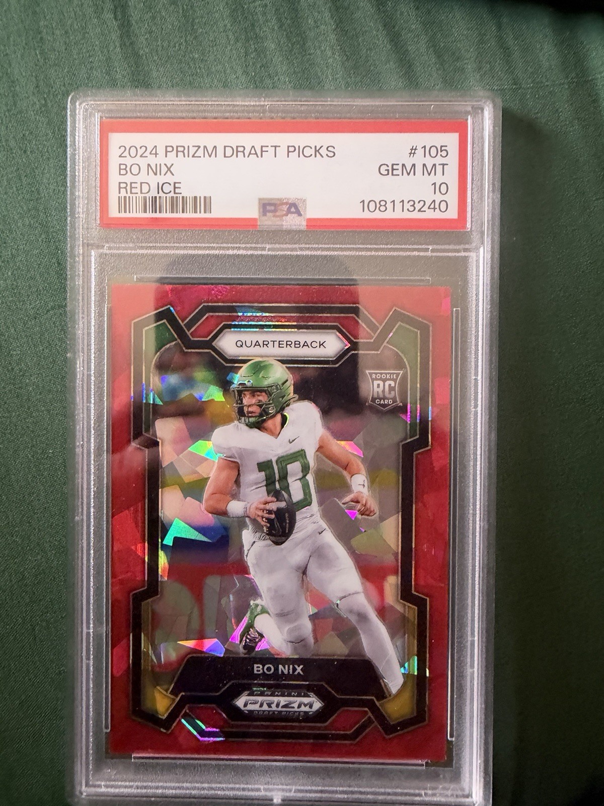 Bo Nix Panini Prizm Draft Picks #105 Red Ice