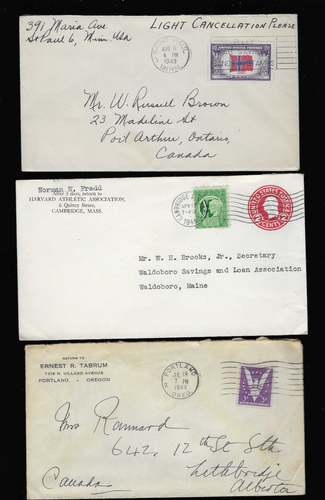 United States Collection of 7 Different Good Postmarked 1943-1957 Covers