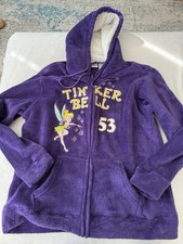 Disney Tinker Bell Fleece Hoodie Women Size XL Full-zip Purple EB3