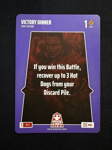 2024 Bo Jackson Battle Arena - Victory Dinner SSP Play Card #PL-2 Highly Sought!