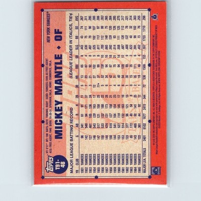 2026 Topps Series 1 Baseball - Mickey Mantle T91-48 - 1990 35th