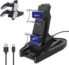 PS5 Controller Charger, PlayStation 5 Controller Charging Station with LED Light