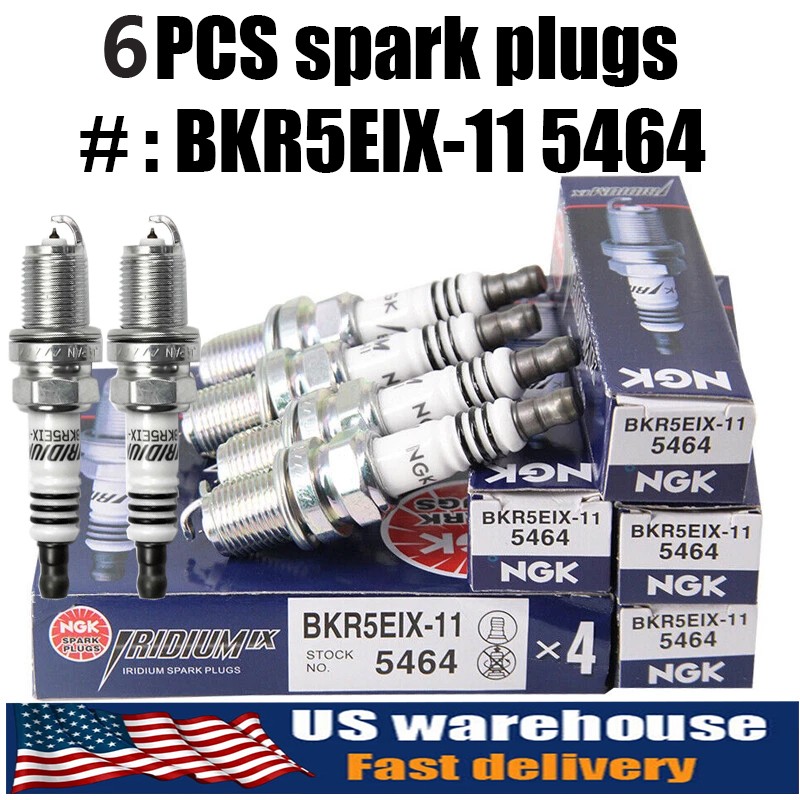 6PCS NGK Iridium Spark Plugs BKR5EIX-11 5464 For HYUNDAI KIA MAZDA NISSAN ISUZU