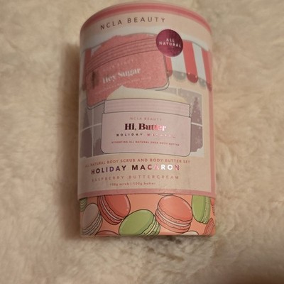 NCLA Beauty Holiday Macaron Body Scrub & Butter Set, Raspberry Buttercream 3.38