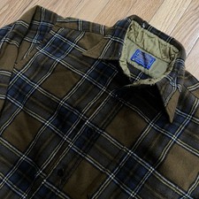 Vintage 50s-60s Pendleton Flannel Shirt Shacket Tartan Plaid Pure Virgin Wool L