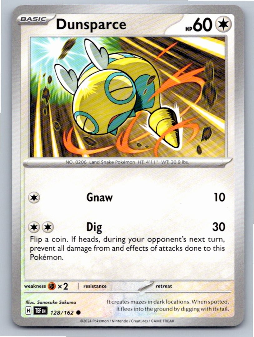 2024 POKEMON DUNSPARCE TEMPORAL FORCES 128/162 COMMON NM A27744 FREE S&H