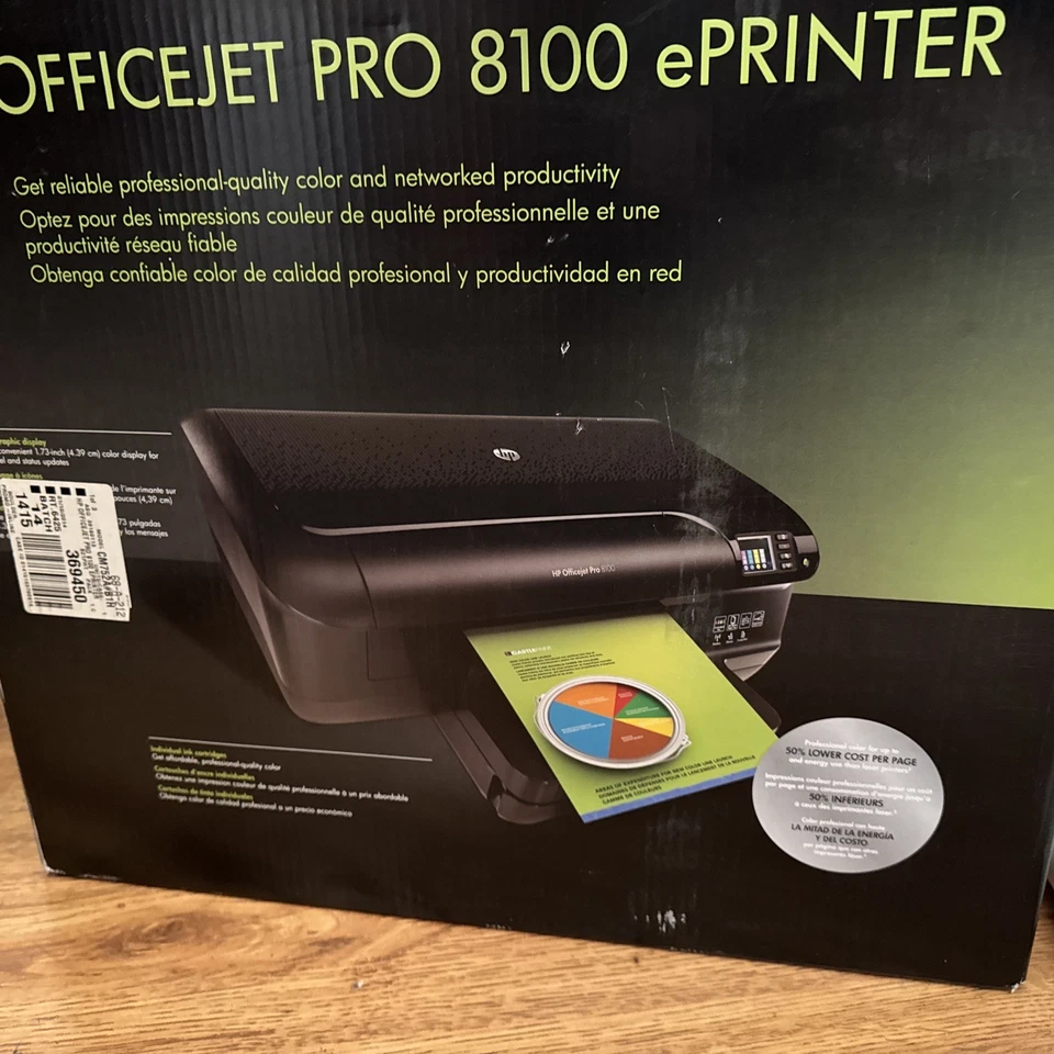 HP CM752A OfficeJet Pro 8100 4800 x 1200 DPI A4 Wi-Fi Inkjet Printer - Black - Image 3 of 4