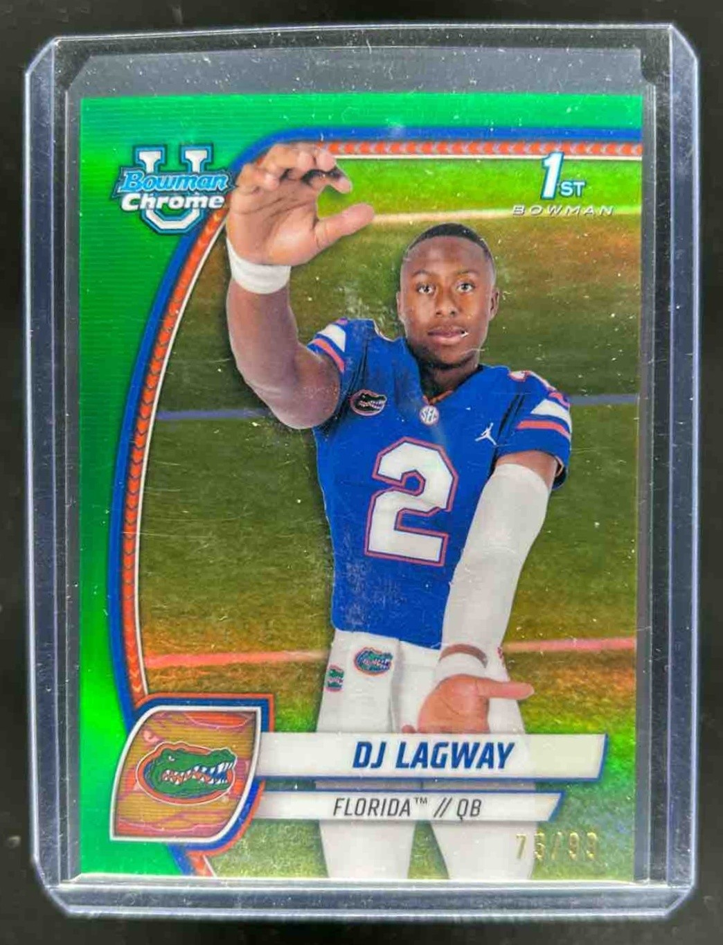 2024 Bowman Chrome U DJ Lagway Green Refractor 1st Prospect #75/99