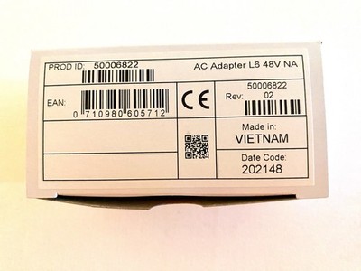 48V AC/DC Adapter Power Supply | P/N 50006822 | Black
