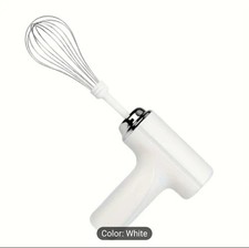 (White) Electric Egg Beater Cordless Hand Mixer Handheld Egg Whisk For Cream
