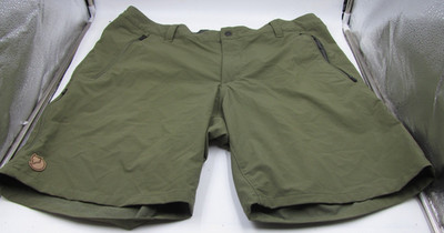 Fjallraven Abisko Trail Stretch Shorts Mens 42 Green Pockets Hiking Outdoor