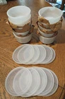 VINTAGE NOS GLASBAKE MILK GLASS RAMEKINS/CUSTARD/DESSERT CUPS W/LIDS LOT OF 10