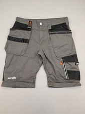 Scruffs Work Shorts Mens W30 Grey Cargo Utility S-237 Cotton Blend