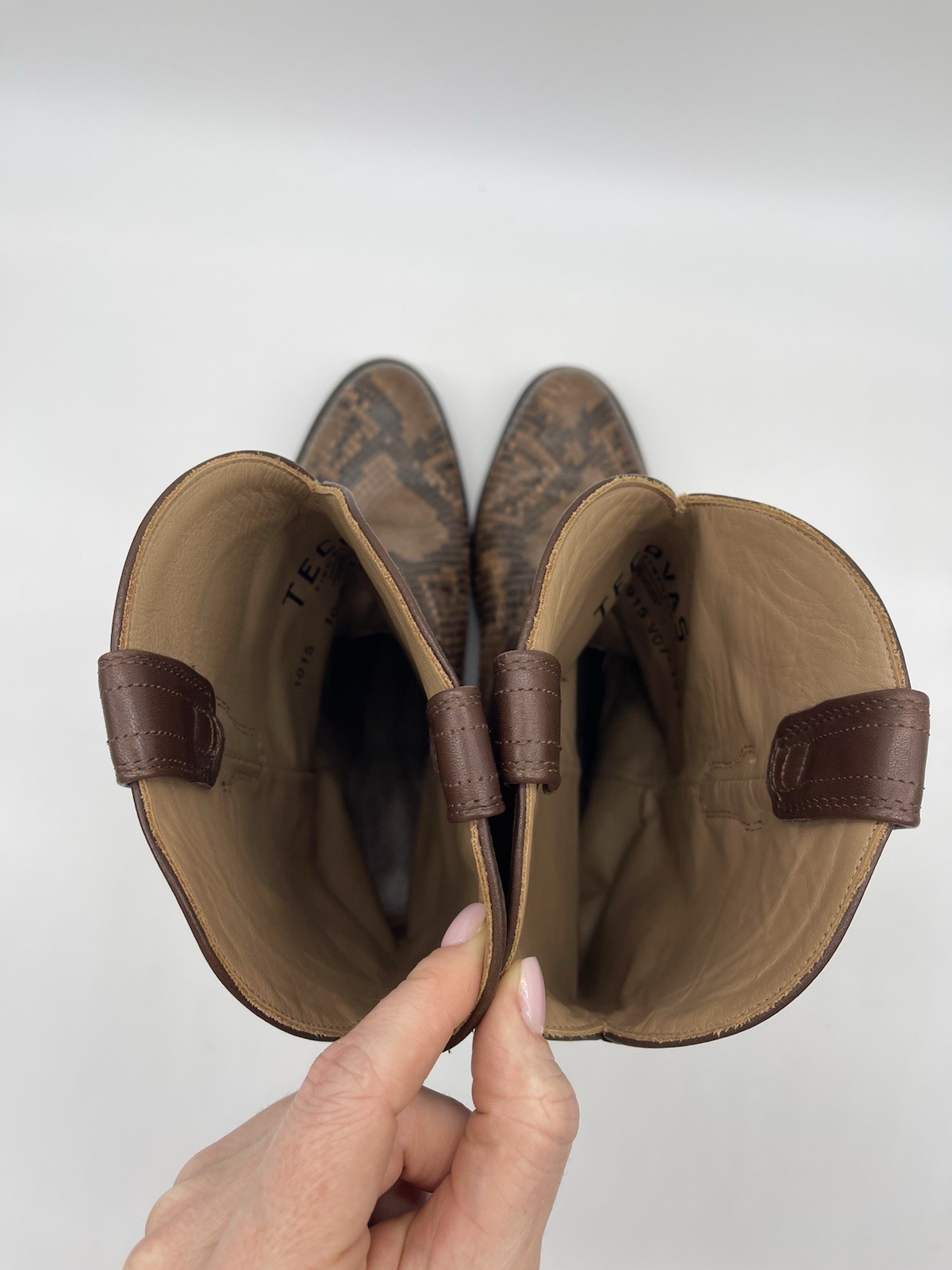 Tecovas The Boone Saddle Python Brown Leather Wes… - image 12