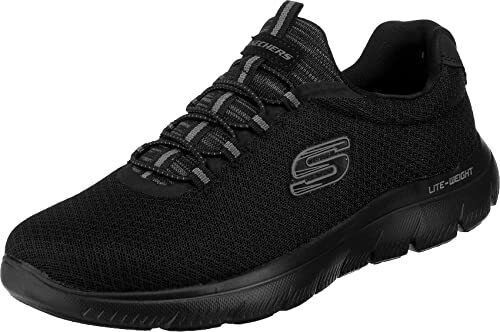 Skechers Summits Mens Bungee Elasticated Lace Black Lightweight Machine Washable image 6
