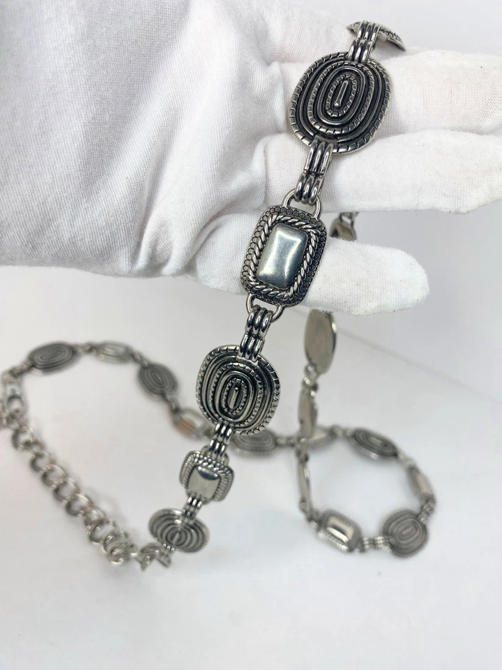 Cinturón Cadena Concho Vintage Western Boho Gitano Tono Plata Clip Ajustable Foto 3 de 4