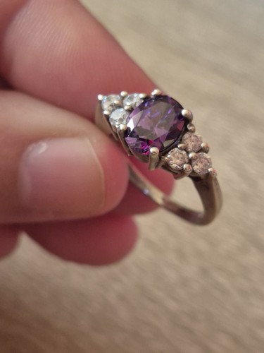 Ring - Simulierter Amethyst/Diamant Diamonique DQCZ Sterling Silber 925 - Bild 2 von 14