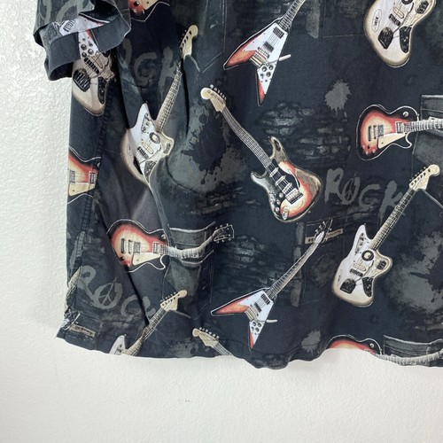 North River Men's Shirt Extra Large Guitar Print Button Up Excellent Condition - Picture 12 of 16