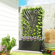 Metal Planter Box with Trellis, Raised Garden...