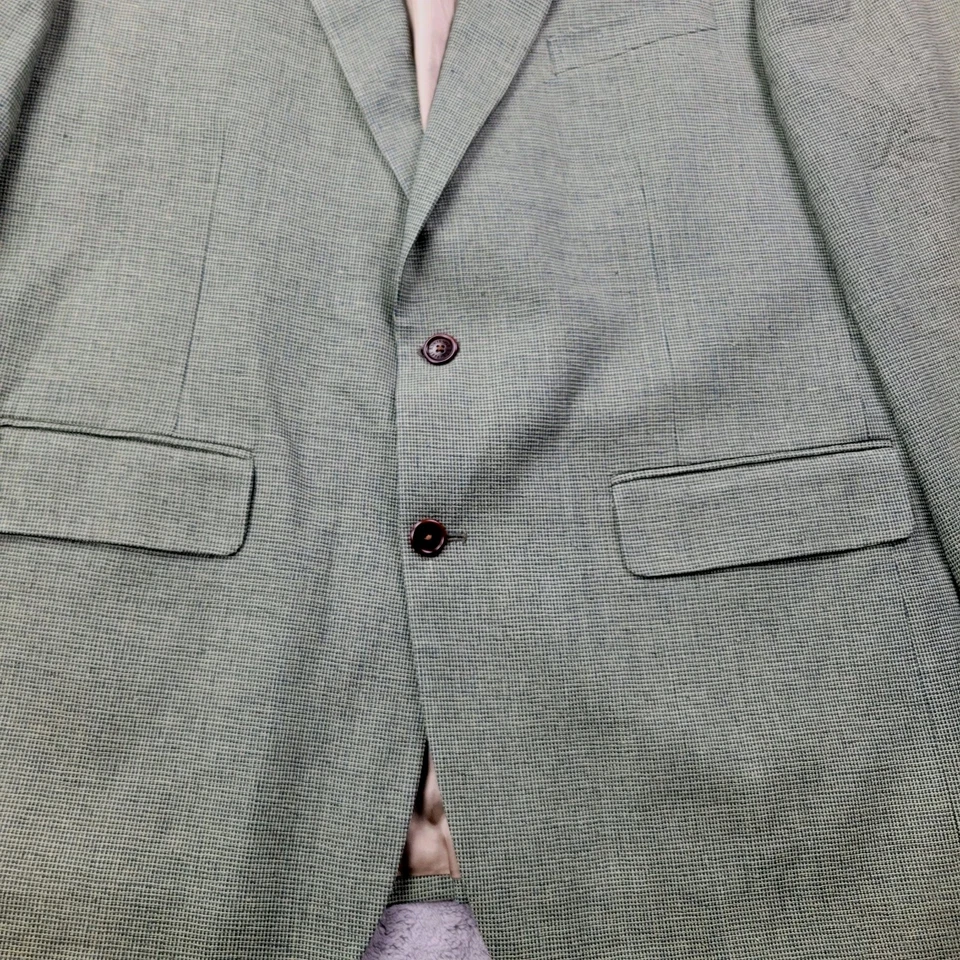 Blazer Orvis 100% Seda Para Hombres 46R Verde Dos Botones Abrigo Deportivo Chaqueta Forrado Bolsillos Foto 3 de 4