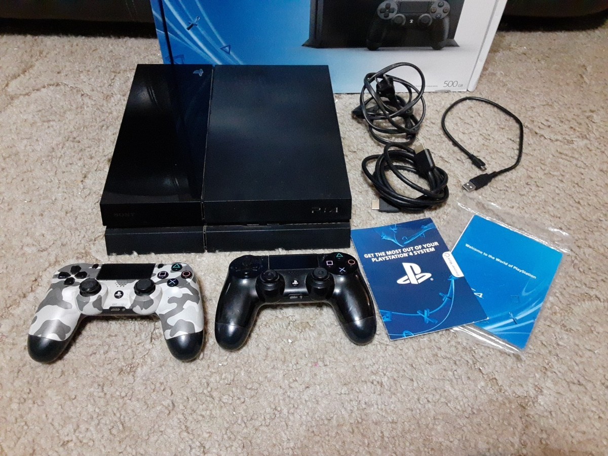 Sony PlayStation PS4 Jet Black Console CUH-1115A w/controllers Original  Box