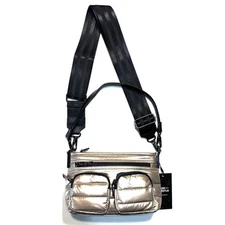 THINK ROYLN Double Trouble Crossbody Shoulder Bag Pearl Cashmere Gold -MSRP $188