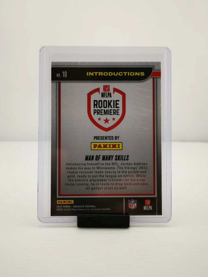 2023 Panini Absolute Introductions Jordan Addison #10 (RC) Minnesota Vikings - Image 2 of 2