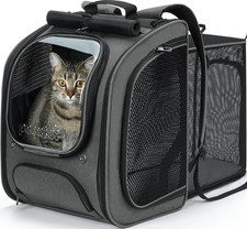 Cat Backpack Carrier,Large Space Cat Bubble Backpack,Ergonomic,Gray Expandable