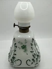 Victorian circa 1890 Painted Floral Milk Glass Kero Lamp Font by Dithridge