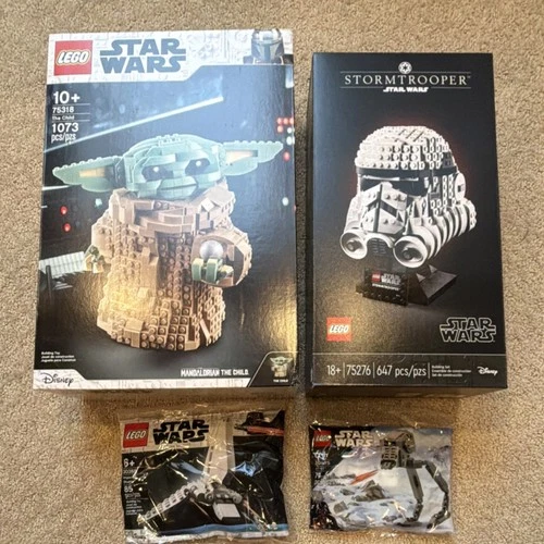 LEGO Star Wars The Child 75318 & Stormtrooper Helmet 75276 Sets + Polybags