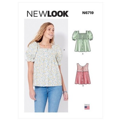 NEW LOOK 6719 Misses Damen Ladies Bluse Top SCHNITTMUSTER 8-18 BLITZPREIS