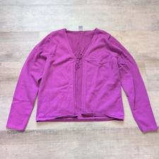 Gap Tie Cardigan Women  s Large L Knit Cotton Blended Purple Soft Classic Euc