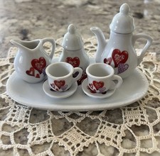 Vintage Miniature Royal Norfolk Childs Tea Cup Saucer Set With Tray