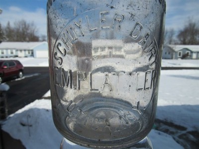 TREQ Milk Bottle Schuyler Dairy E M Plattler Utica NY ONEIDA COUNTY 1926