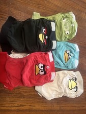 Gdiaper Angry Birds Cloth Diaper Covers, With Nylon Snap In Liners Set Of 5