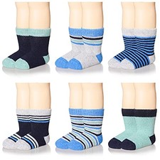 6 Pairs Baby Boys Girls Wool Socks Infant Toddlers Kids Unisex 1-3T Colorful